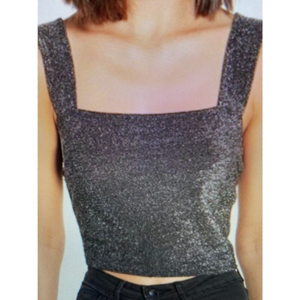 Leith extra small metallic crop tank